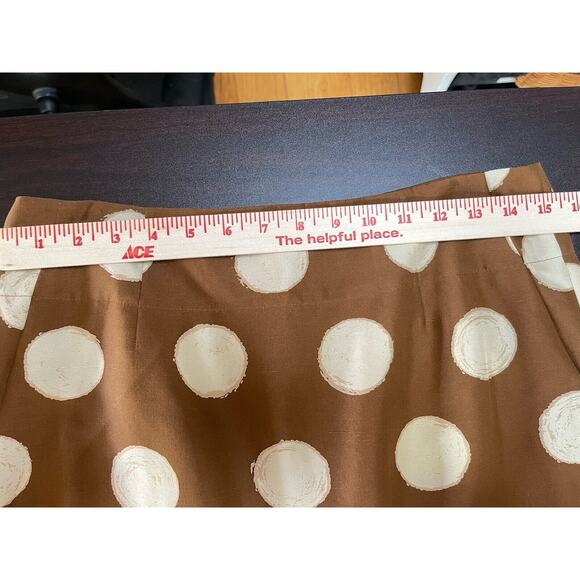 Banana Republic Women’s‎ 100% Silk Brown Polka Dot Straight Skirt Pencil Size 4 - Picture 6 of 9